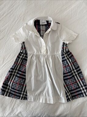 Burberry Polo Dress with Signature Check Panels. Size 18m